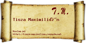 Tisza Maximilián névjegykártya